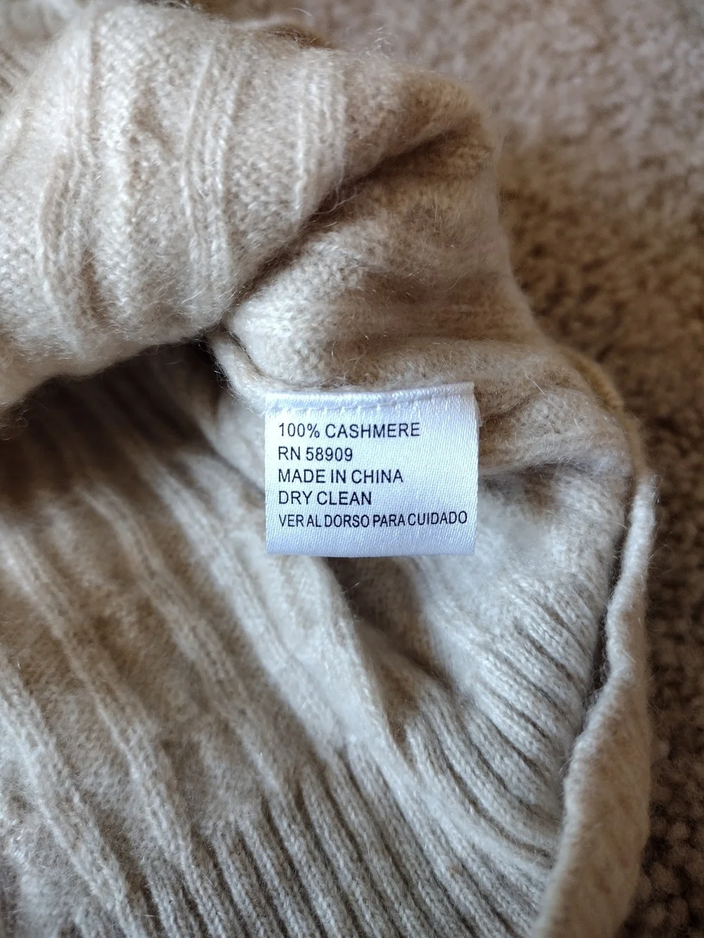Antonio Melani Cashmere Beige Cable Knit Women's Sweater L - Picture 9 of 16